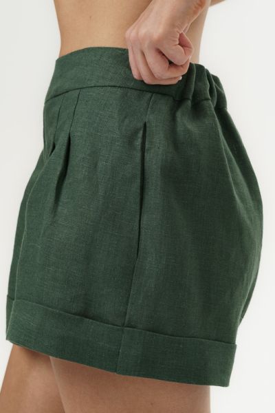Women’s Linen Shorts Nara - Deep Olive