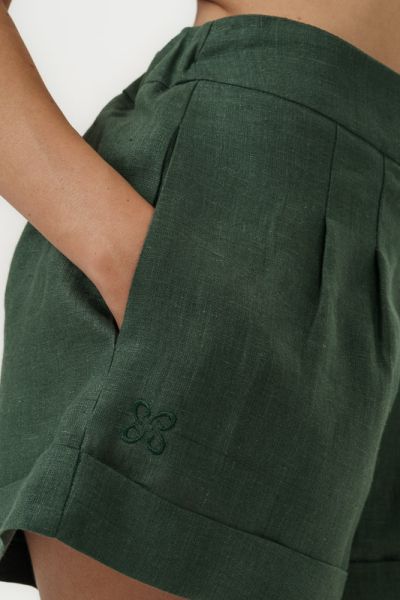Women’s Linen Shorts Nara - Deep Olive