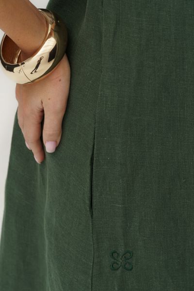 Women’s Linen Dresses Elara - Deep Olive