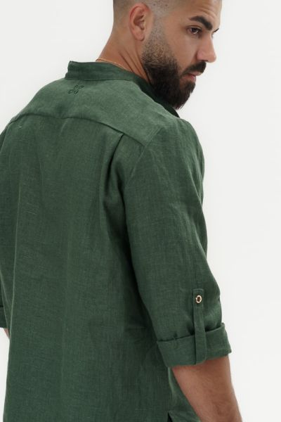Men's linen shirt Aron – Deep Olive