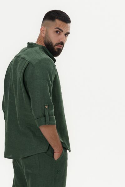 Men's linen shirt Aron – Deep Olive
