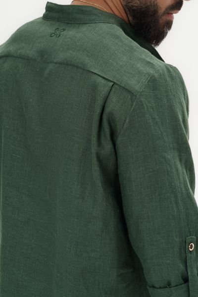 Men's linen shirt Aron – Deep Olive
