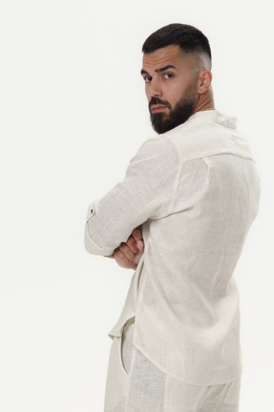 Men's linen shirt Aron – Vanilla Dune