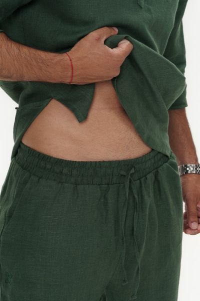 Men’s Linen Pants Elio - Deep Olive