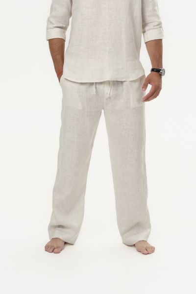 Men’s Linen Pants Elio - Vanilla Dune
