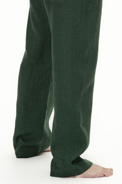 Men’s Linen Pants Elio - Deep Olive