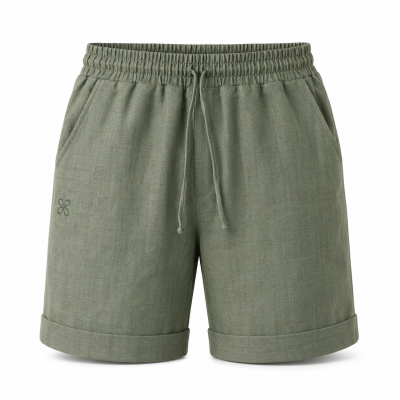 Men's Linen Shorts Costa in Deep Olive – Duasol
